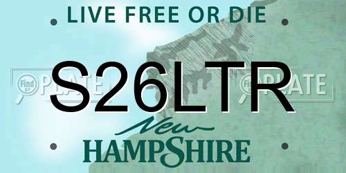S26LTR New Hampshire License Plate