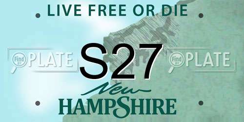 S27 New Hampshire License Plate