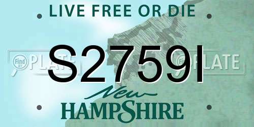 S2759I New Hampshire License Plate