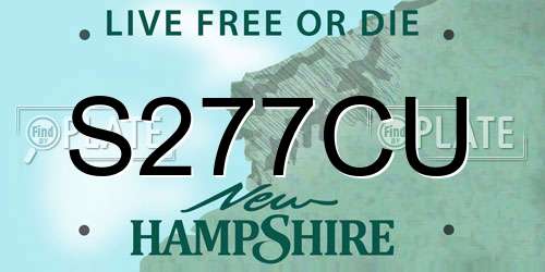 S277CU New Hampshire License Plate