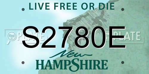 S2780E New Hampshire License Plate