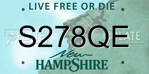 S278QE New Hampshire License Plate