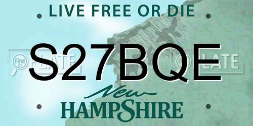S27BQE New Hampshire License Plate