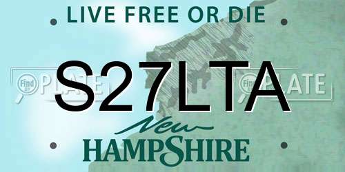 S27LTA New Hampshire License Plate