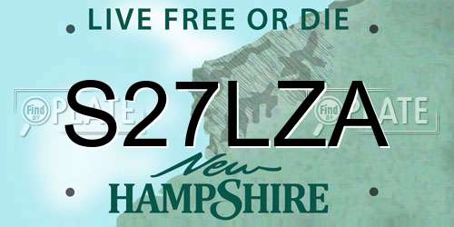 S27LZA New Hampshire License Plate