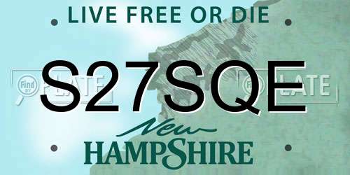 S27SQE New Hampshire License Plate