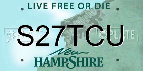 S27TCU New Hampshire License Plate