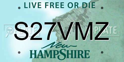 S27VMZ New Hampshire License Plate