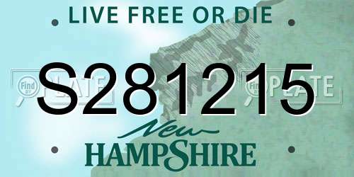 S281215 New Hampshire License Plate