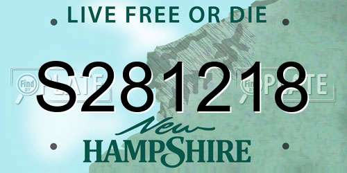 S281218 New Hampshire License Plate