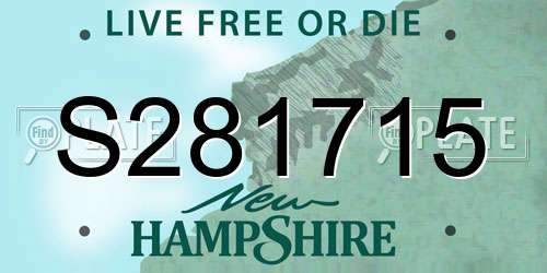 S281715 New Hampshire License Plate