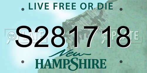 S281718 New Hampshire License Plate
