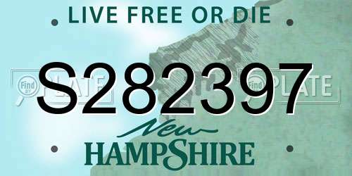 S282397 New Hampshire License Plate