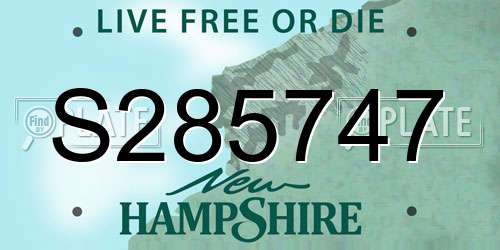 S285747 New Hampshire License Plate