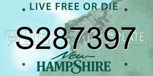 S287397 New Hampshire License Plate