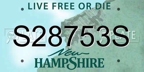 S28753S New Hampshire License Plate