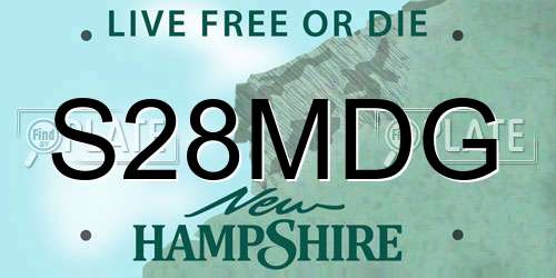 S28MDG New Hampshire License Plate
