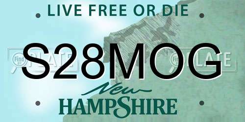 S28MOG New Hampshire License Plate