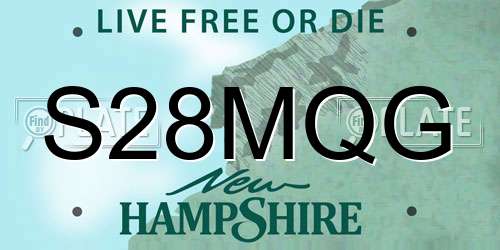 S28MQG New Hampshire License Plate