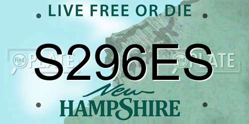 S296ES New Hampshire License Plate