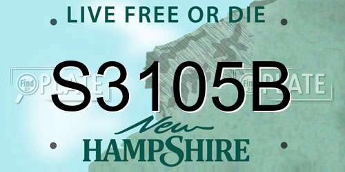 S3105B New Hampshire License Plate