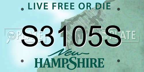 S3105S New Hampshire License Plate