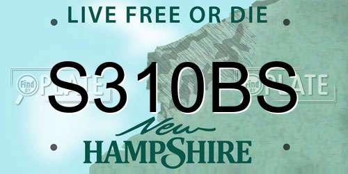 S310BS New Hampshire License Plate