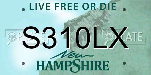 S310LX New Hampshire License Plate