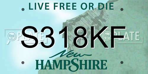 S318KF New Hampshire License Plate