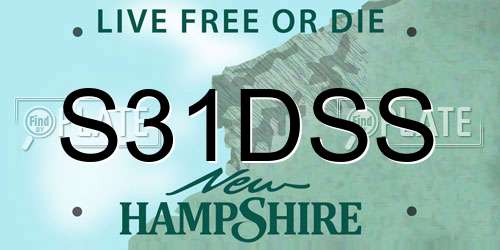 S31DSS New Hampshire License Plate