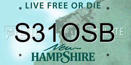 S31OSB New Hampshire License Plate