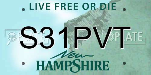 S31PVT New Hampshire License Plate