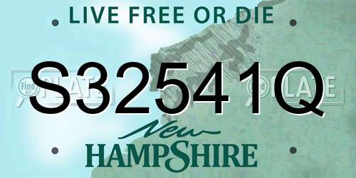 S32541Q New Hampshire License Plate