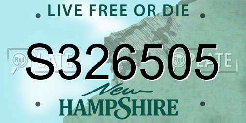 S326505 New Hampshire License Plate