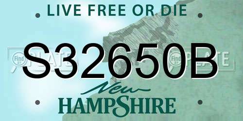 S32650B New Hampshire License Plate