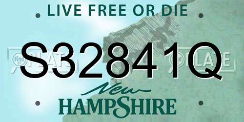 S32841Q New Hampshire License Plate