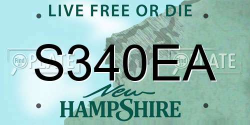S340EA New Hampshire License Plate