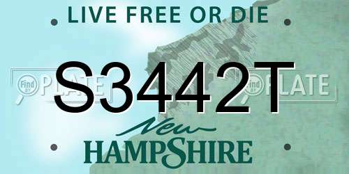 S3442T New Hampshire License Plate