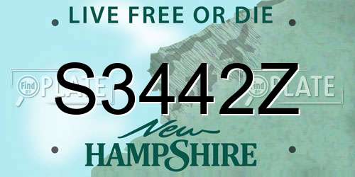 S3442Z New Hampshire License Plate