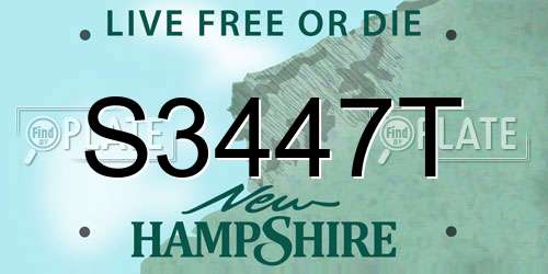 S3447T New Hampshire License Plate