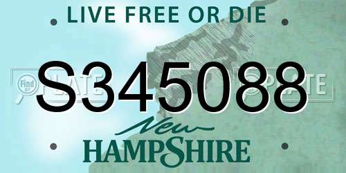 S345088 New Hampshire License Plate
