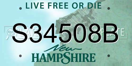 S34508B New Hampshire License Plate