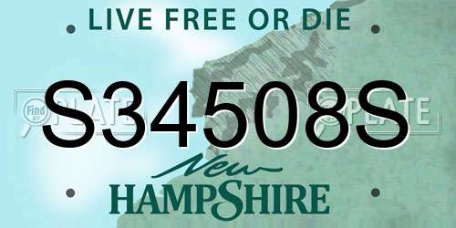 S34508S New Hampshire License Plate