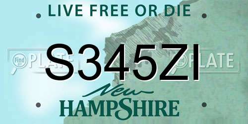 S345ZI New Hampshire License Plate