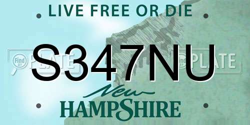 S347NU New Hampshire License Plate