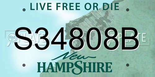 S34808B New Hampshire License Plate