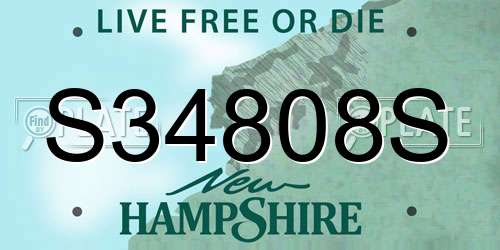S34808S New Hampshire License Plate