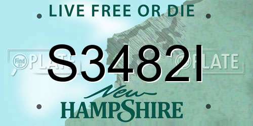 S3482I New Hampshire License Plate