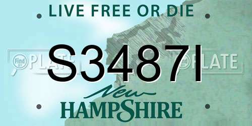 S3487I New Hampshire License Plate