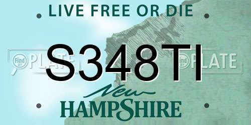 S348TI New Hampshire License Plate